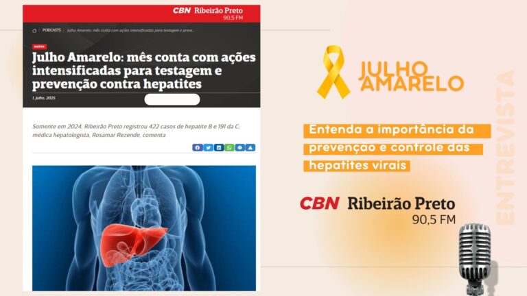 Entrevista para Rádio CBN sobre o #JulhoAmarelo!